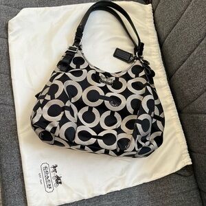 Authentic Coach Black and Gray Shoulder Bag